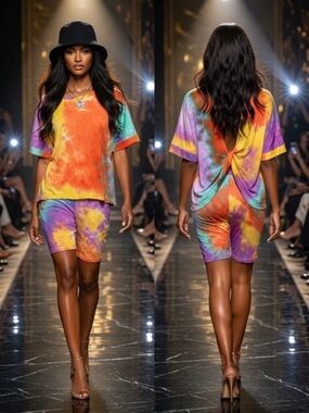 🧡Vibrant Tie-Dye Two-Piece Set💛